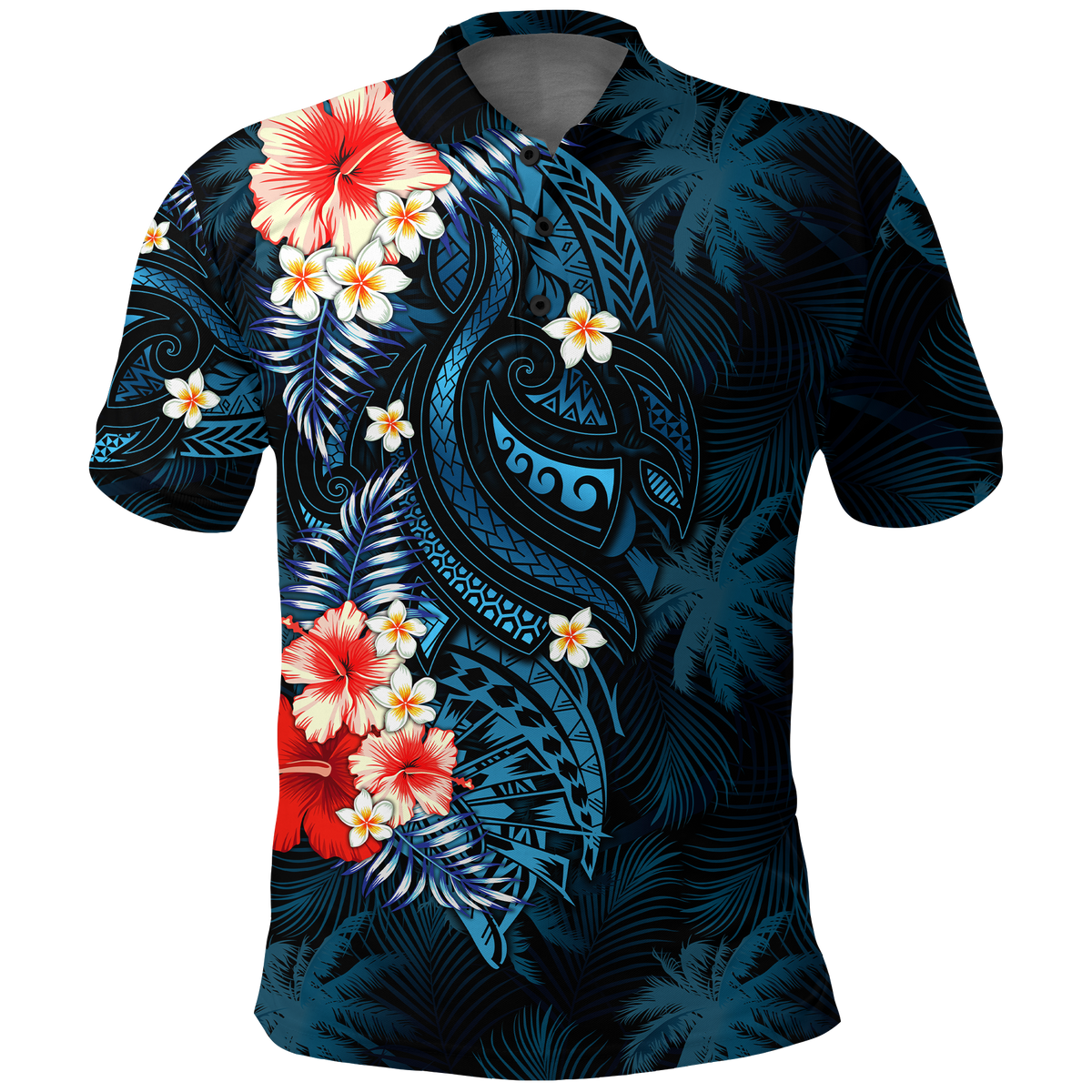 Pitcairn Islands Coconut Tree Turtle Polynesia Polo Shirt LT2 BLUE - Polynesian Pride