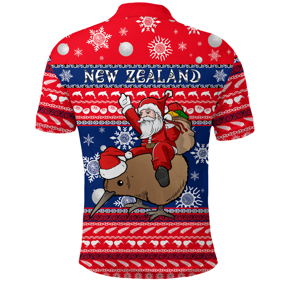 New Zealand Maori Meri Kirihimete Polo Shirt LT2 - Polynesian Pride