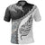 New Zealand Paua Shell Maori Silver Fern Polo Shirt White Unisex Black - Polynesian Pride