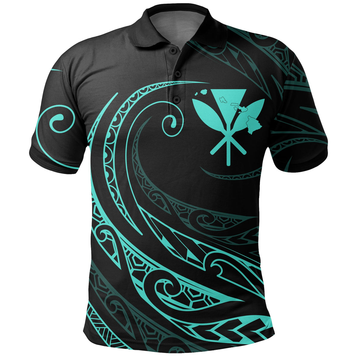 Kanaka Polo Shirt Frida Style Turquoise - Polynesian Pride