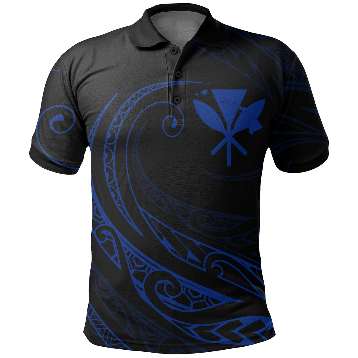 Kanaka Polo Shirt Frida Style Blue - Polynesian Pride