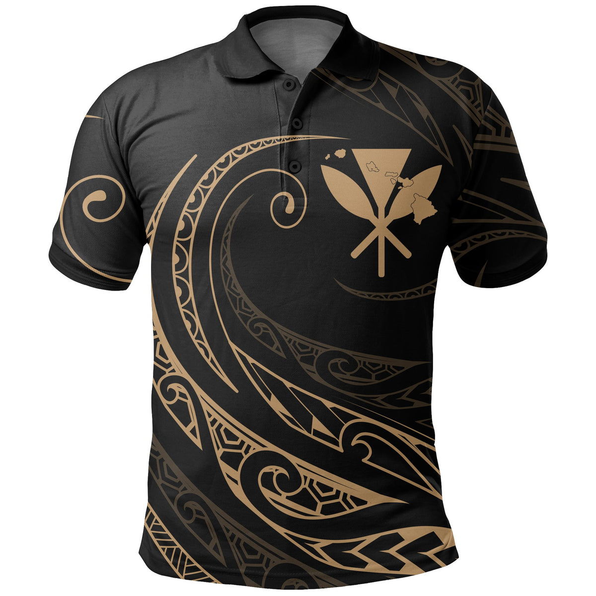 Kanaka Polo Shirt Frida Style Gold - Polynesian Pride