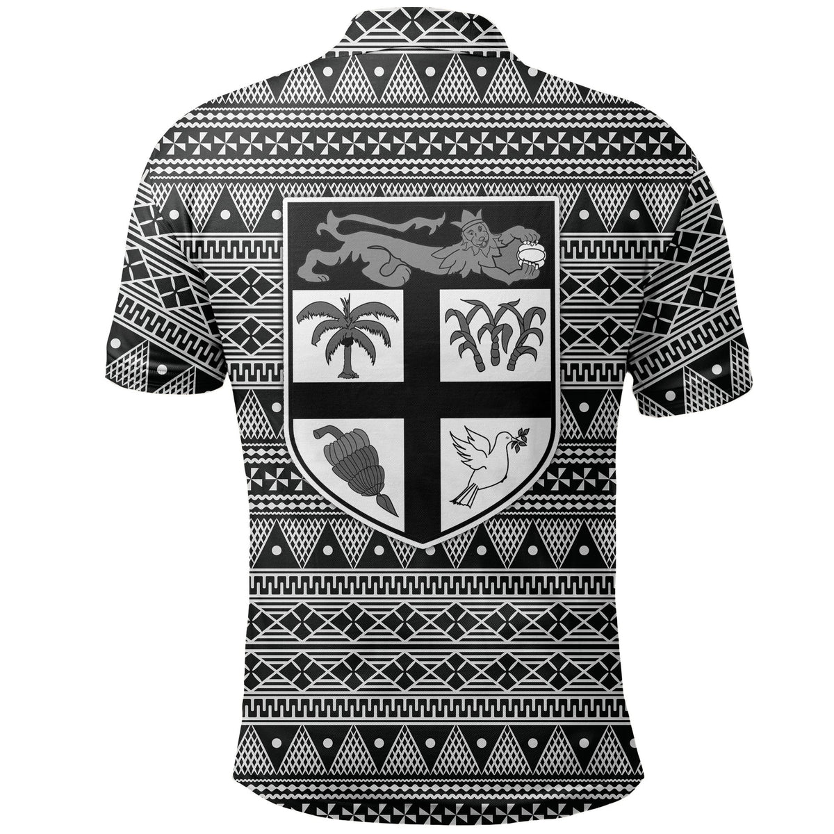 Fiji Polynesian Polo Shirt Tapa Pattern Rugby Ball - Polynesian Pride