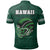 Hawaii Warrior Helmet Football Green Kakau Polo Shirt - Polynesian Pride