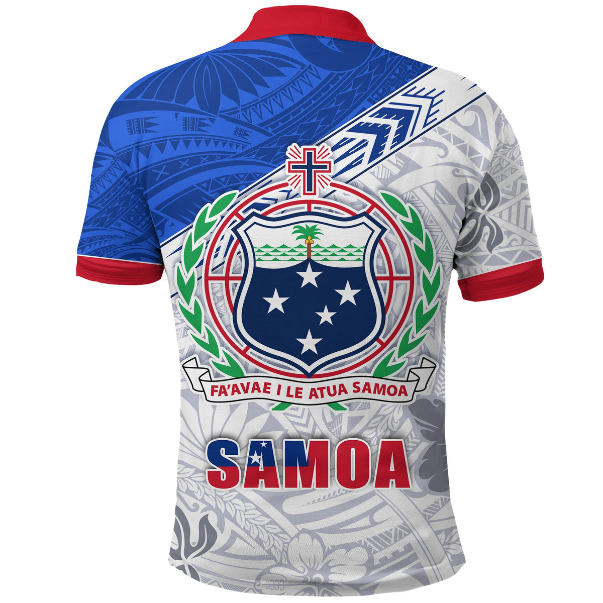 Custom Samoa Rugby Polo Shirt Spirit Manu Samoa White - Polynesian Pride