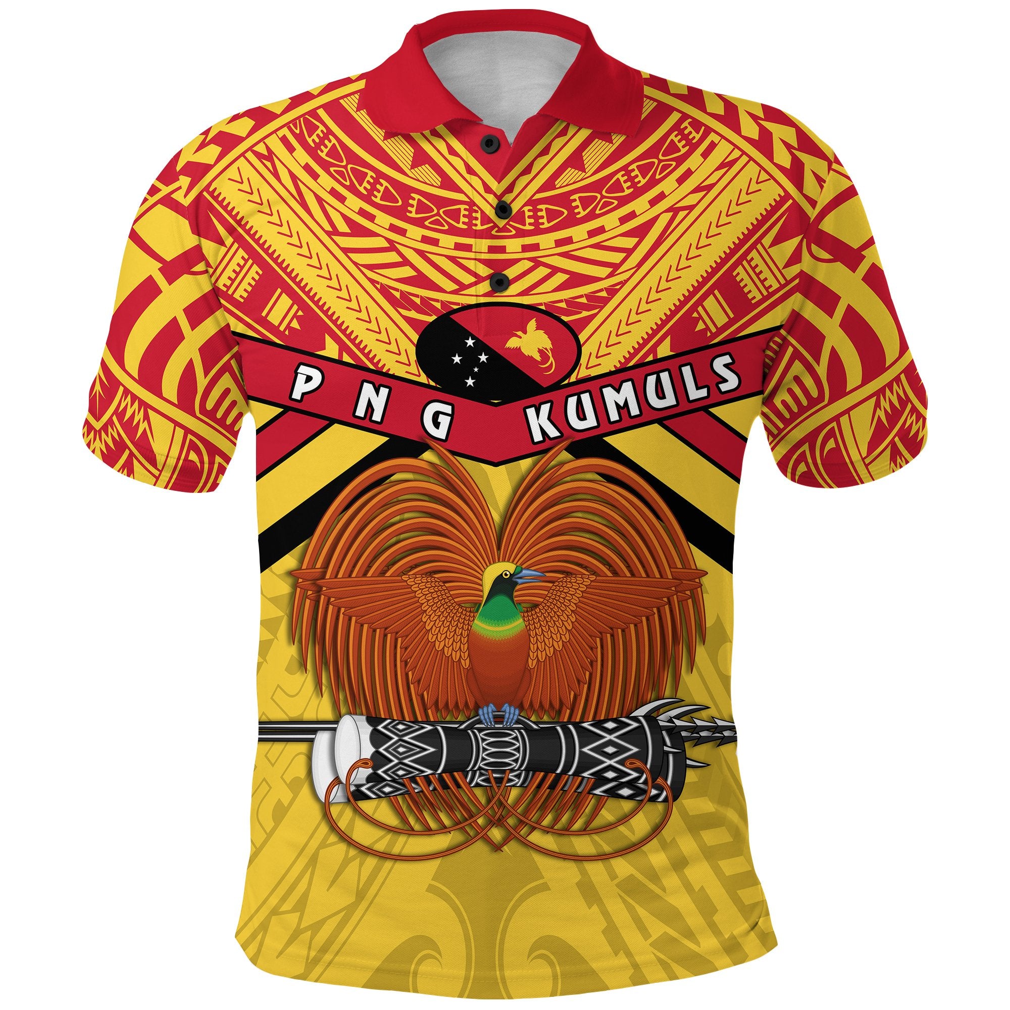 Papua New Guinea Rugby Polo Shirt PNG The Kumuls Unisex Yellow - Polynesian Pride