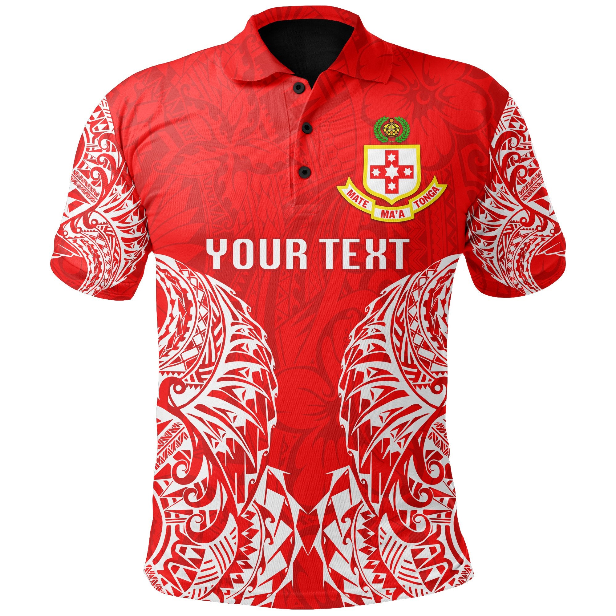 Custom Kolisi Tonga Polo Shirt Mate Maa Tonga 02 Unisex Red - Polynesian Pride