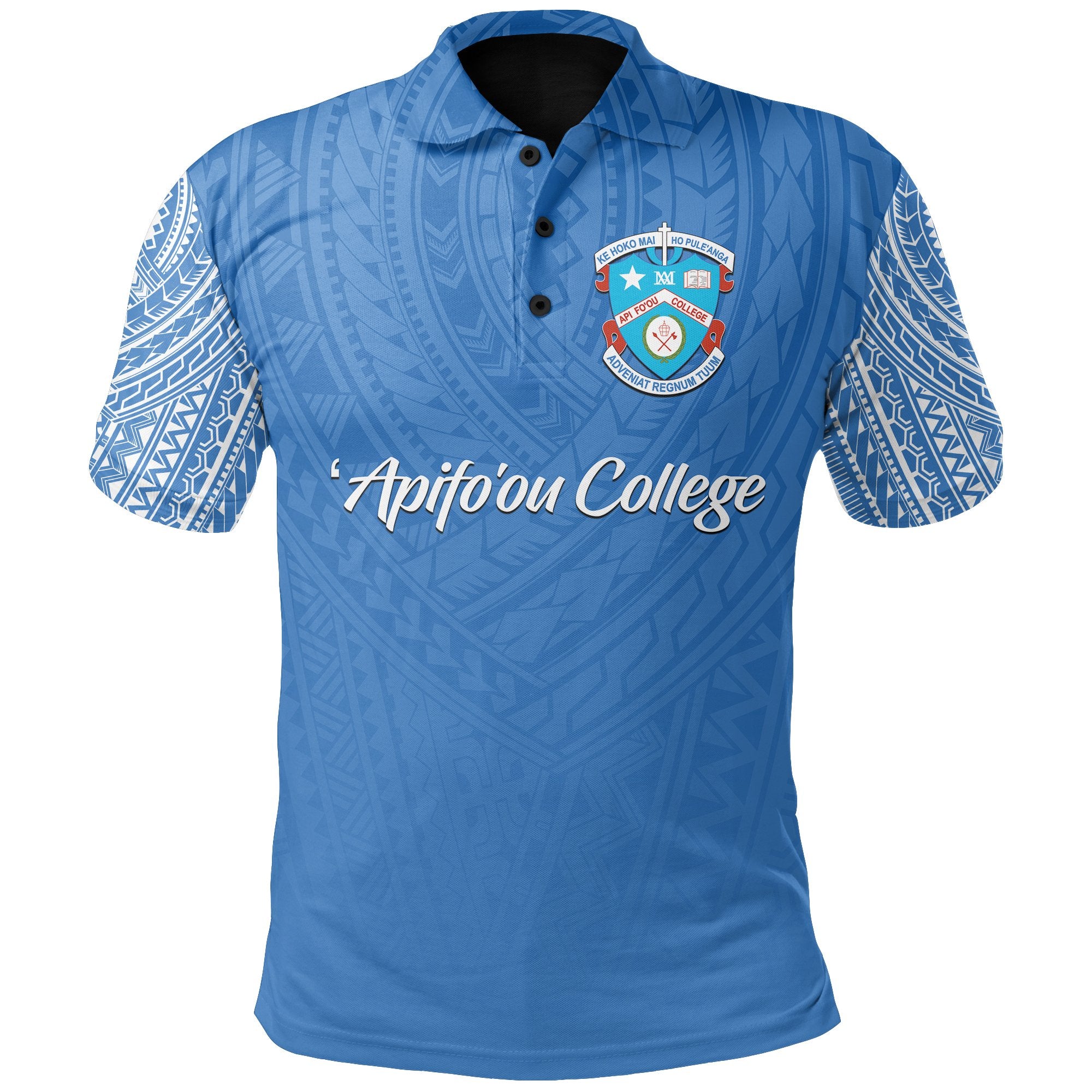 Apifoou College Polo Shirt Version 2 Unisex Blue - Polynesian Pride