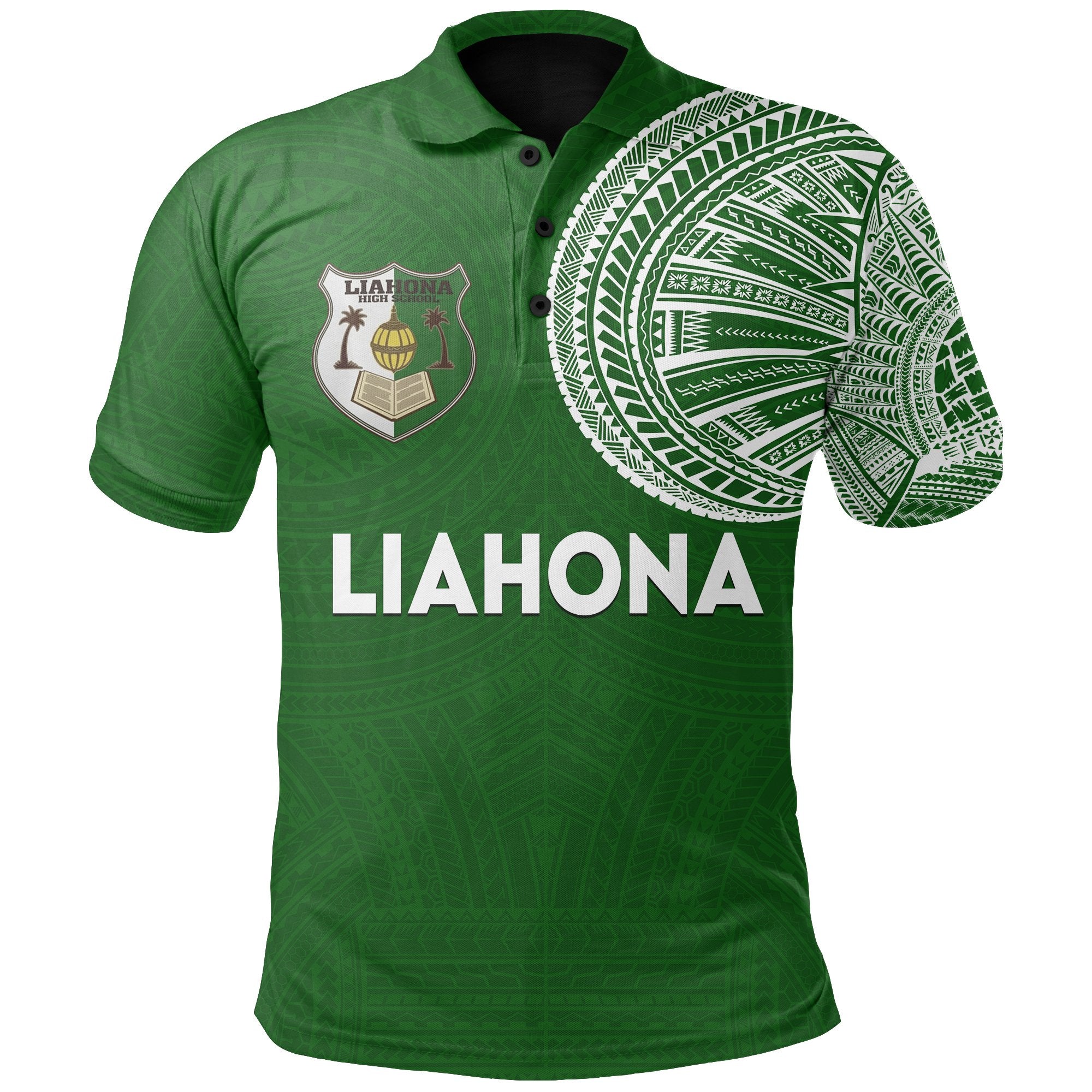 Liahona High School Polo Shirt Tattoo Unisex Green - Polynesian Pride