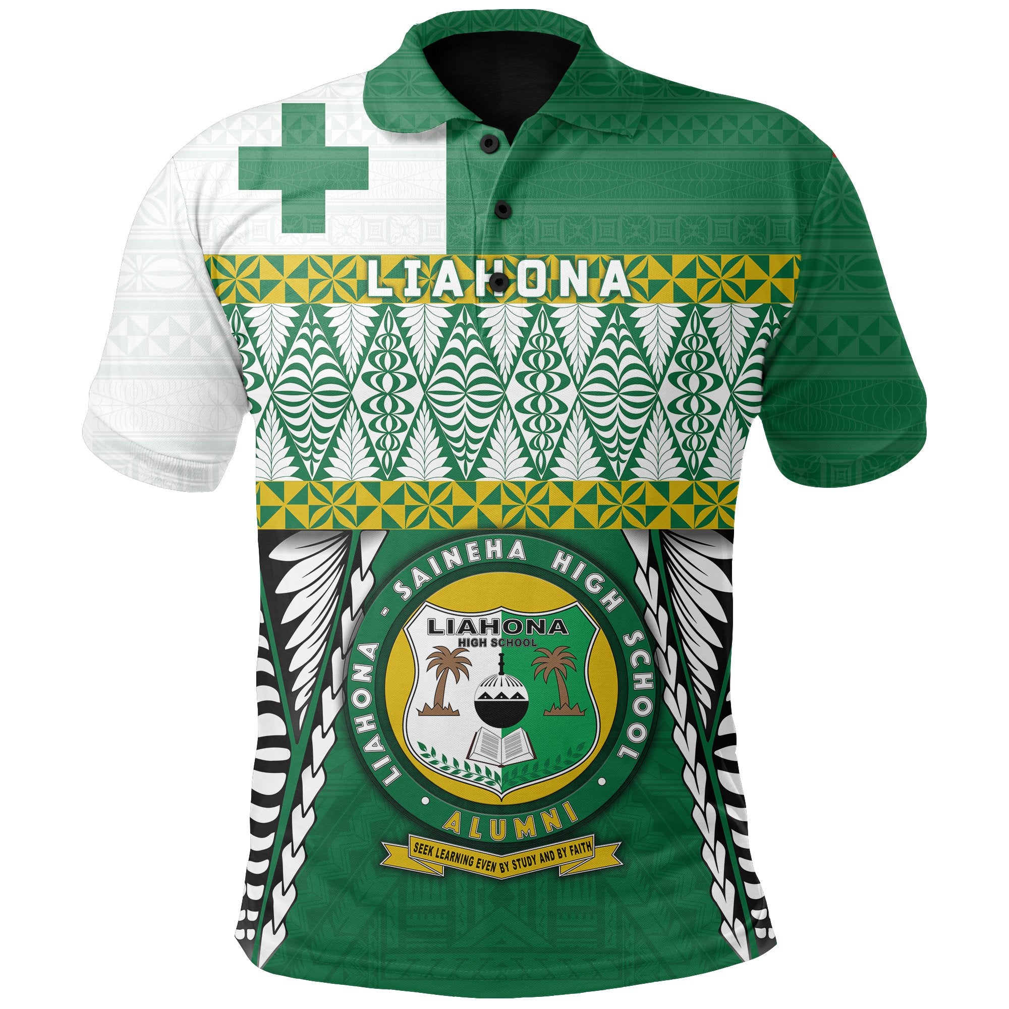 Tonga Polo Shirt Liahona High School Unisex Green - Polynesian Pride