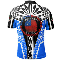 Samoa Polo Shirt Its In My DNA Blue Color - Polynesian Pride