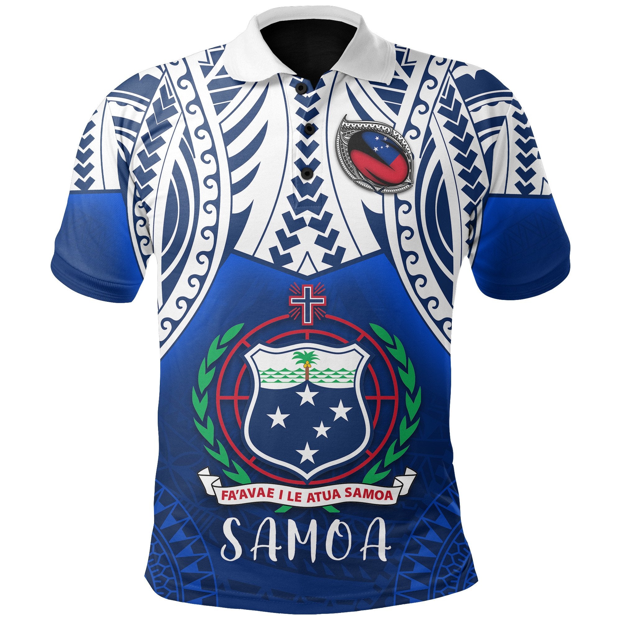 Samoa Rugby Polo Shirt Unisex Blue - Polynesian Pride