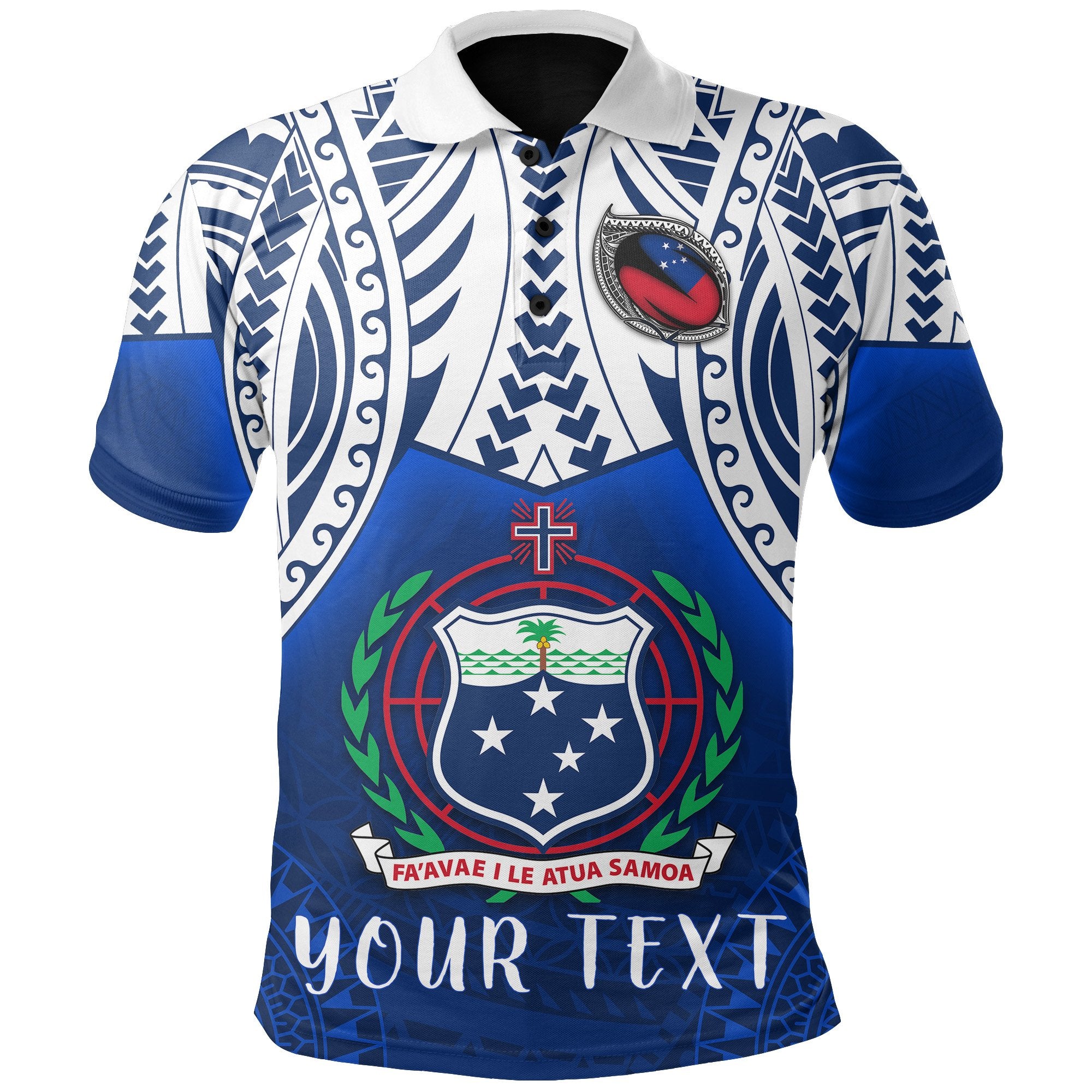 Custom Samoa Rugby Polo Shirt Unisex Blue - Polynesian Pride