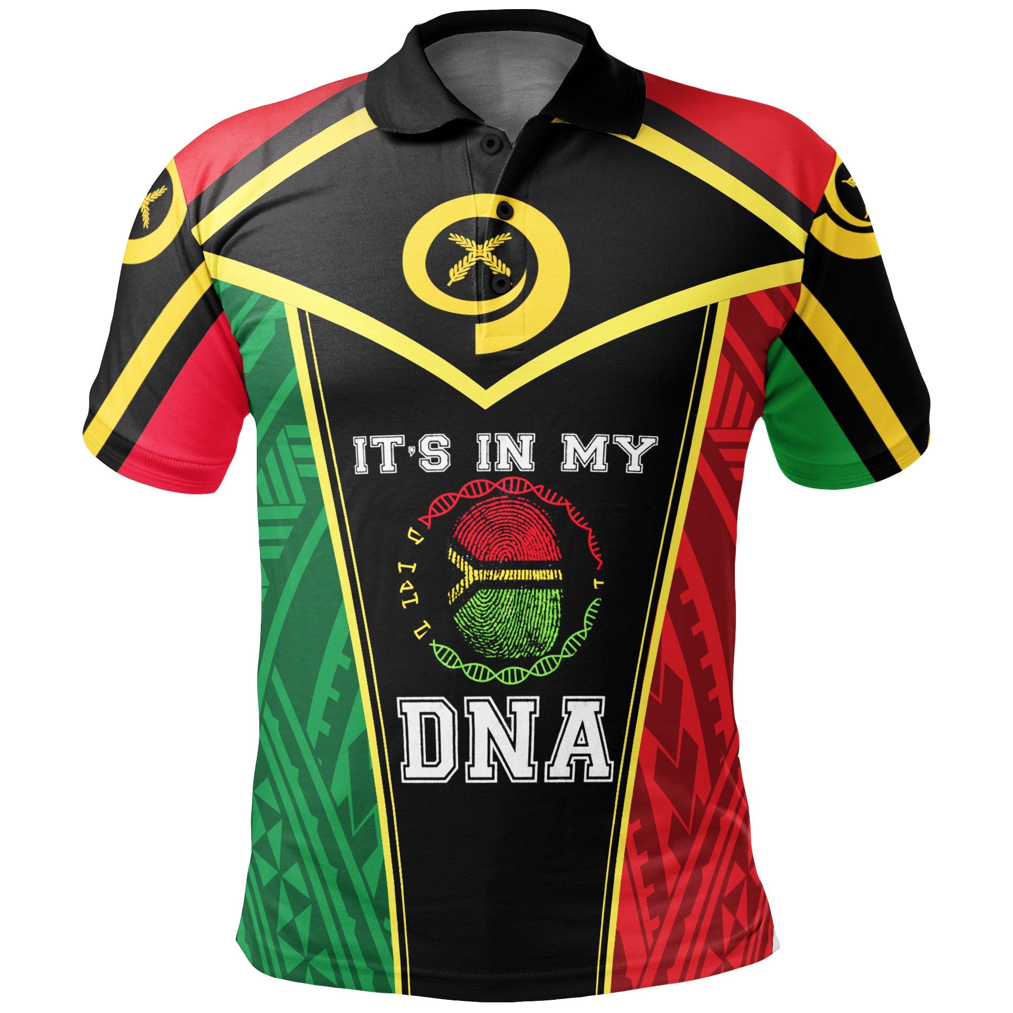 Vanuatu Polo Shirt Its in my DNA Unisex Black - Polynesian Pride