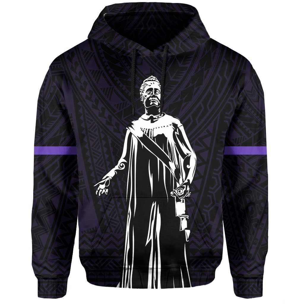 Polynesian Queen Liliuokalani Flag of Hawaii Hoodie Purple - Polynesian Pride