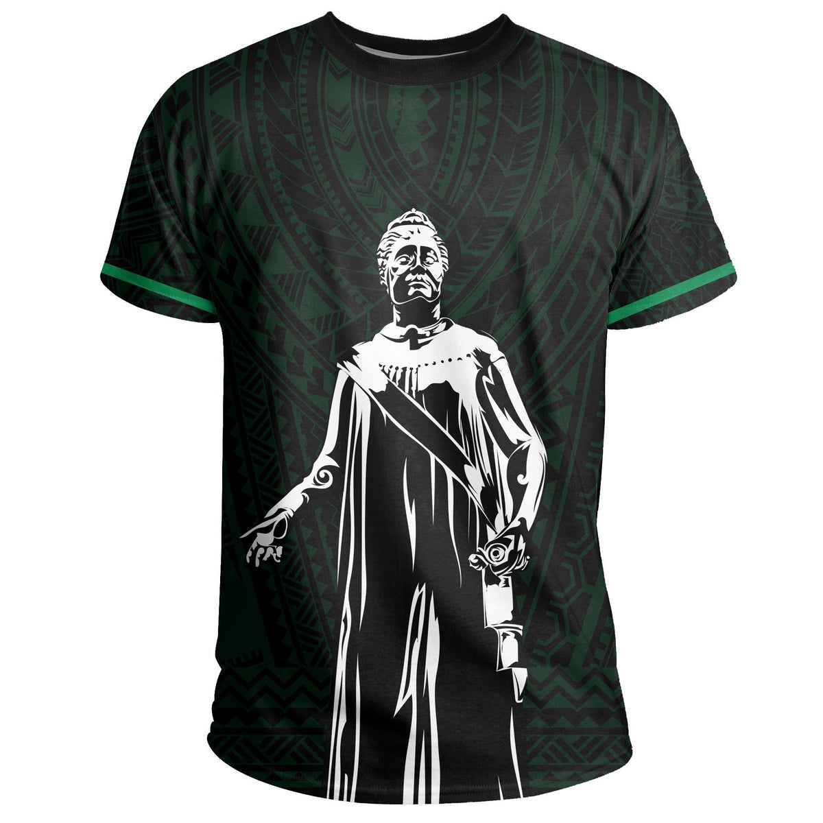 Hawaii Polynesian Queen Liliuokalani Green T Shirt - Polynesian Pride