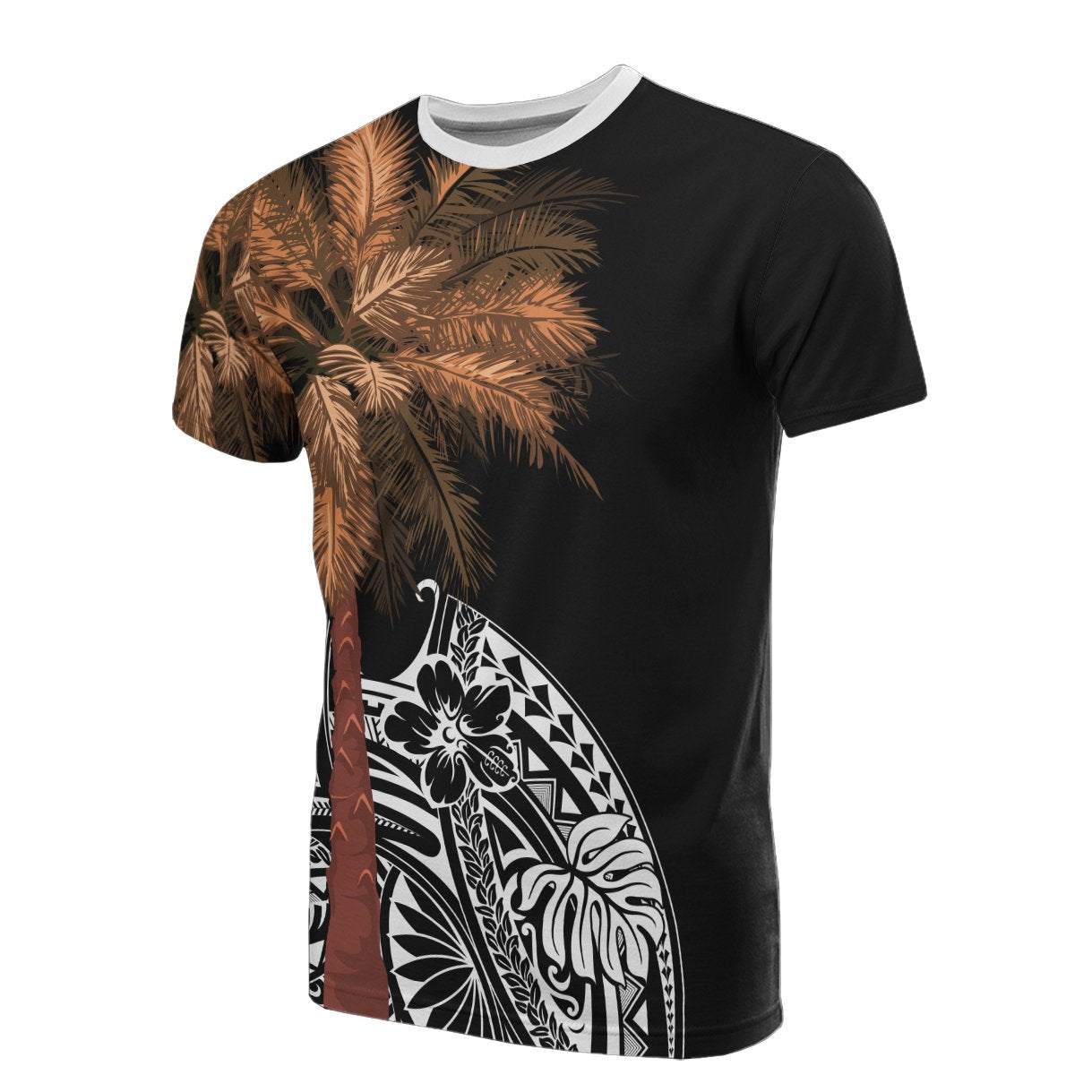 Polynesian T shirt Palm Tree Black Unisex Black - Polynesian Pride