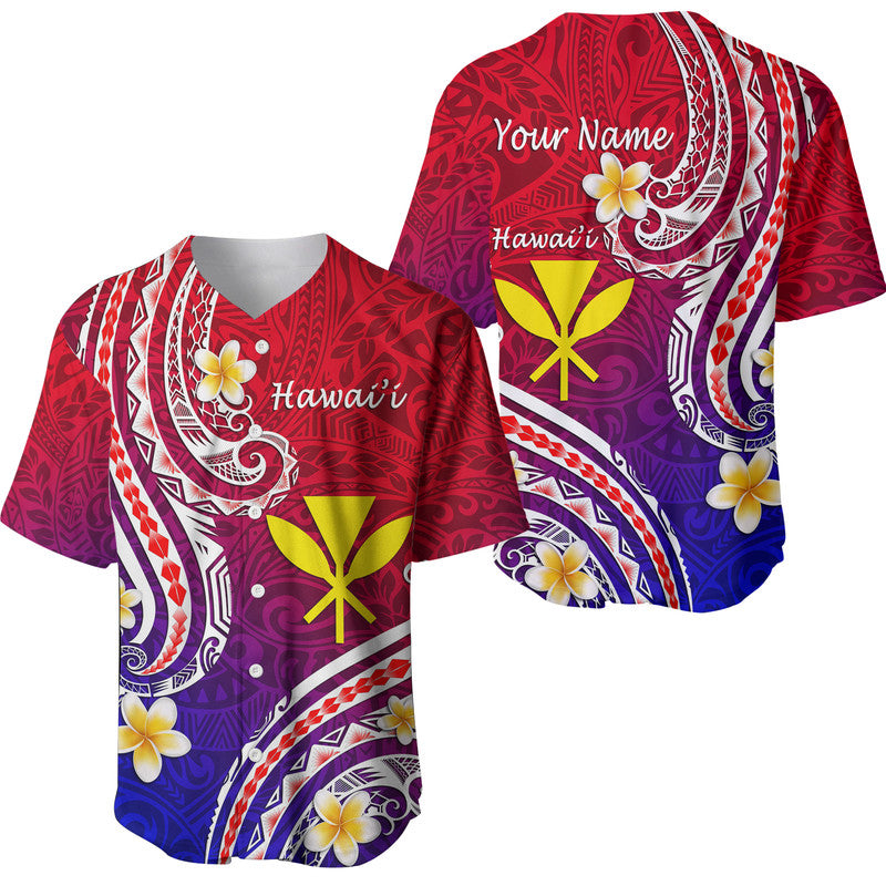 (Custom Personalised) Hawaii Baseball Jersey Polynesian Line Style LT9 Gradient - Polynesian Pride