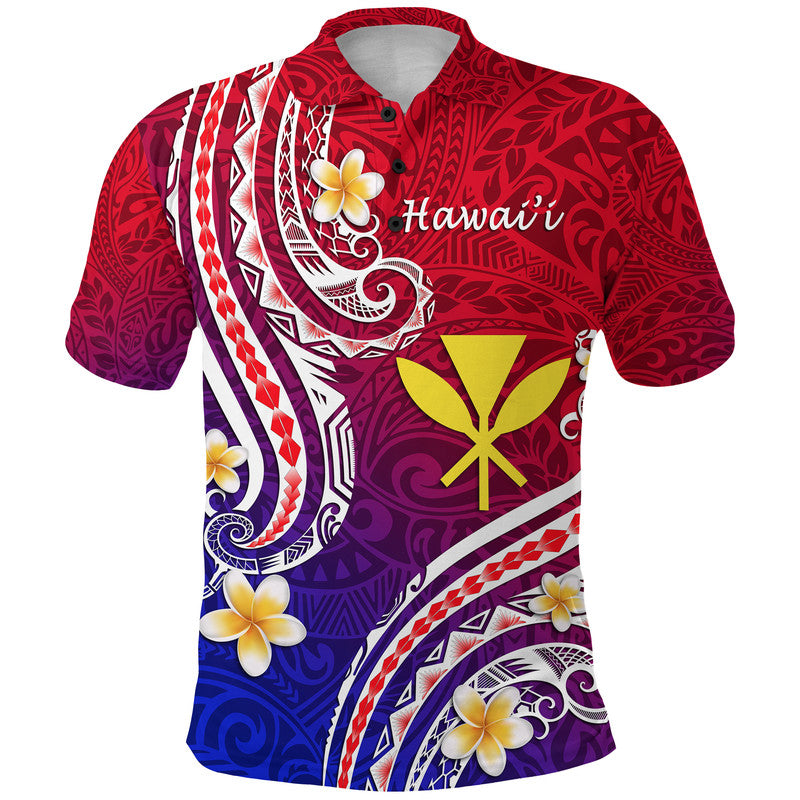 Hawaii Polo Shirt Polynesian Line Style LT9 Adult Gradient - Polynesian Pride