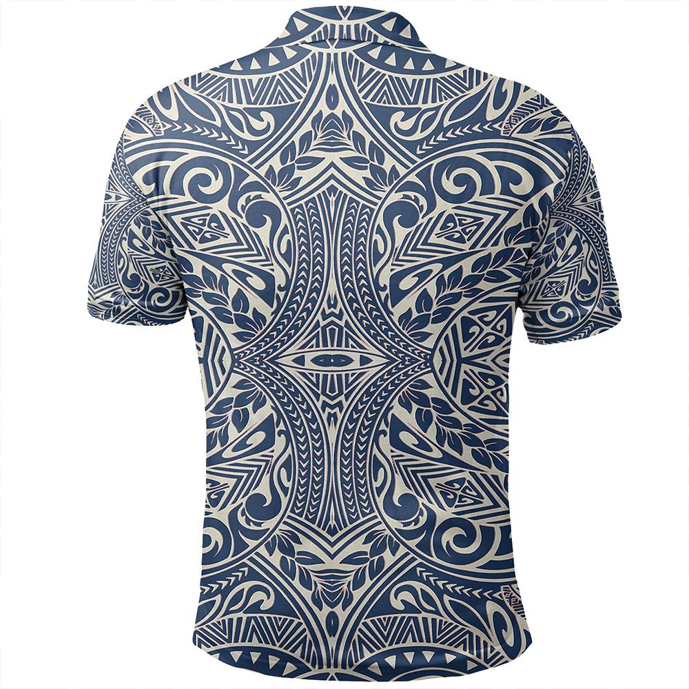 Unisex Polynesian Culture Blue White Polo Shirt - Polynesian Pride