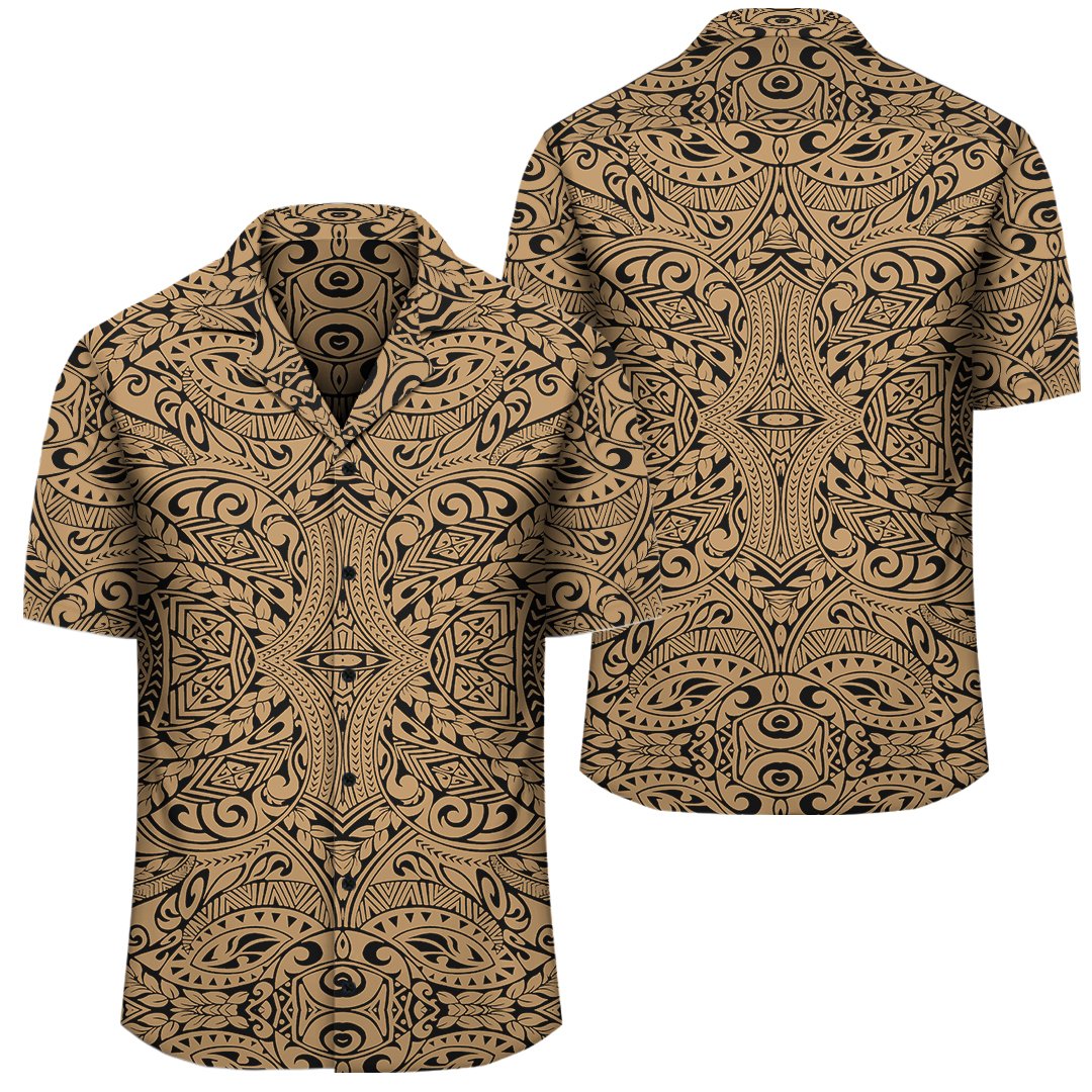 Polynesian Culture Gold Hawaiian Shirt Unisex Black - Polynesian Pride