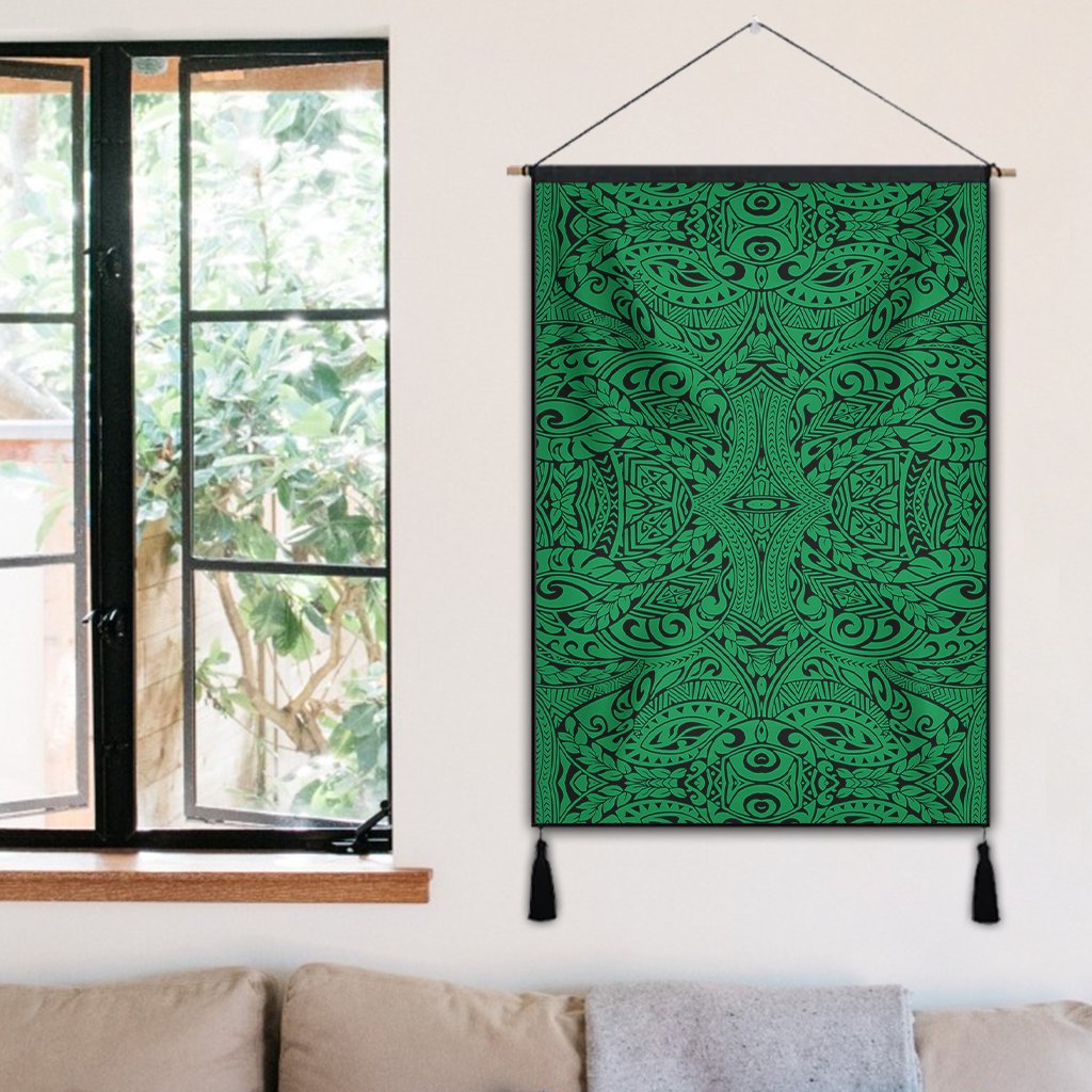 Polynesian Culture Green Hanging Poster - AH Hanging Poster 50 x 75 cm Cotton And Linen - Polynesian Pride