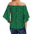 Polynesian Culture Green Hawaii Women's Off Shoulder Wrap Waist Top - Polynesian Pride