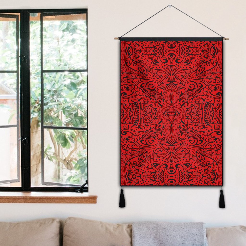 Polynesian Culture Red Hanging Poster - AH Hanging Poster 50 x 75 cm Cotton And Linen - Polynesian Pride