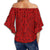 Polynesian Culture Red Hawaii Women's Off Shoulder Wrap Waist Top - Polynesian Pride