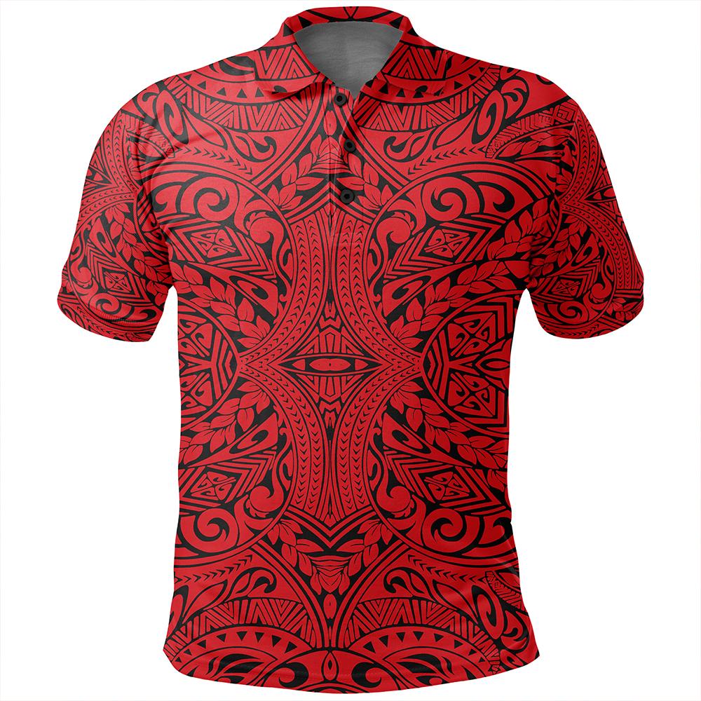 Unisex Polynesian Culture Red Polo Shirt - Polynesian Pride