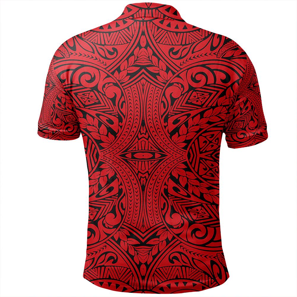 Unisex Polynesian Culture Red Polo Shirt - Polynesian Pride