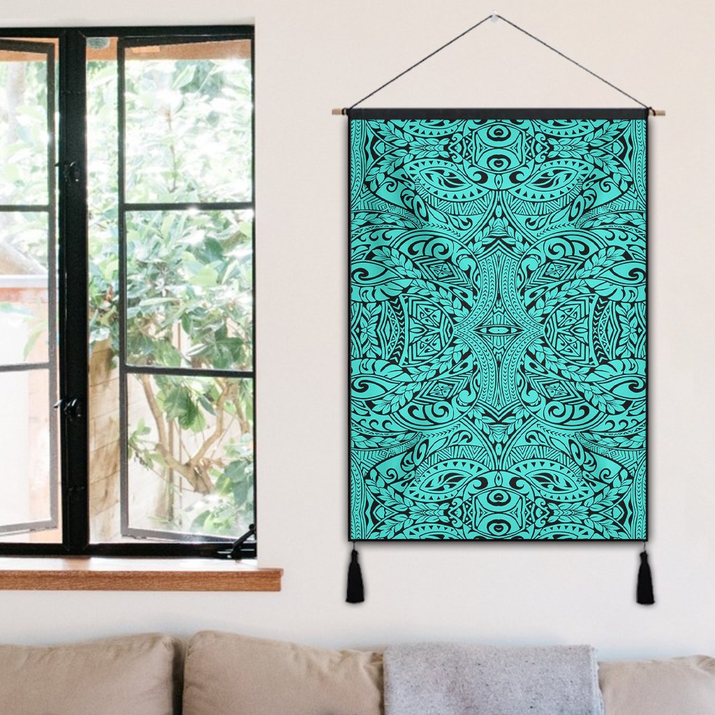 Polynesian Culture Turquoise Hanging Poster - AH Hanging Poster 50 x 75 cm Cotton And Linen - Polynesian Pride