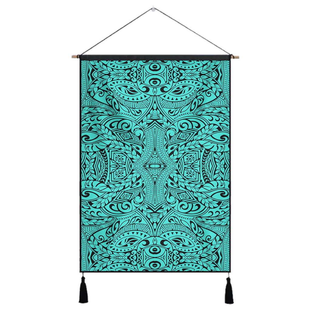 Polynesian Culture Turquoise Hanging Poster - AH Hanging Poster 43 x 65 cm Cotton And Linen - Polynesian Pride