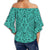 Polynesian Culture Turquoise Hawaii Women's Off Shoulder Wrap Waist Top - Polynesian Pride