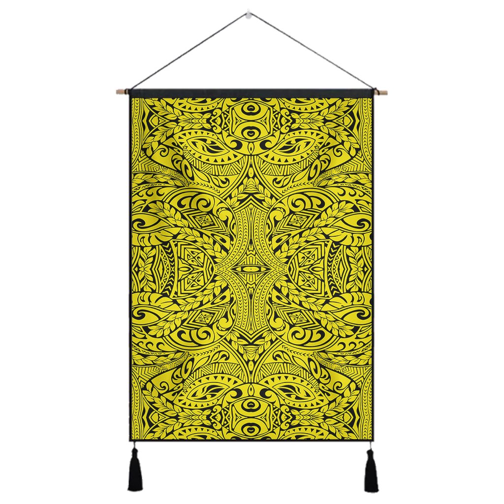 Polynesian Culture Yellow Hanging Poster - AH Hanging Poster 43 x 65 cm Cotton And Linen - Polynesian Pride