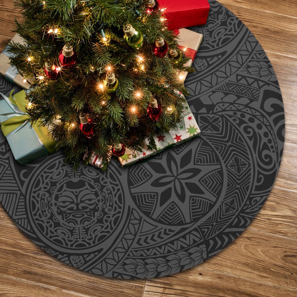 Polynesian Hawaiian Style Tribal Tattoo Gray Tree Skirt 85x85 cm Gray Tree Skirt - Polynesian Pride