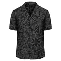 Polynesian Hawaiian Style Tribal Tattoo Gray Hawaiian Shirt - Polynesian Pride