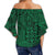 Polynesian Hawaiian Style Tribal Tattoo Green Hawaii Women's Off Shoulder Wrap Waist Top - Polynesian Pride