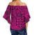 Polynesian Hawaiian Style Tribal Tattoo Pink Hawaii Women's Off Shoulder Wrap Waist Top - Polynesian Pride