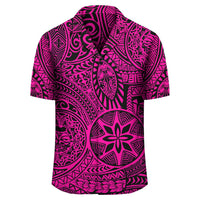 Polynesian Hawaiian Style Tribal Tattoo Pink Hawaiian Shirt - Polynesian Pride