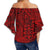 Polynesian Hawaiian Style Tribal Tattoo Red Hawaii Women's Off Shoulder Wrap Waist Top - Polynesian Pride