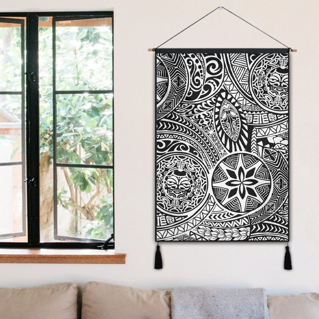 Polynesian Hawaiian Style Tribal Tattoo White Hanging Poster - AH Hanging Poster 50 x 75 cm Cotton And Linen - Polynesian Pride