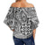 Polynesian Hawaiian Style Tribal Tattoo White Hawaii Women's Off Shoulder Wrap Waist Top - Polynesian Pride