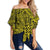 Polynesian Hawaiian Style Tribal Tattoo Yellow Hawaii Women's Off Shoulder Wrap Waist Top Yellow Female - Polynesian Pride