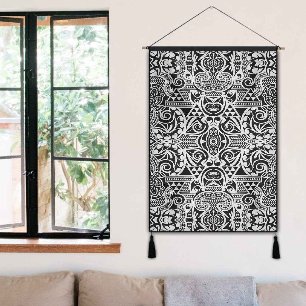 Polynesian Kakau Turtle Hanging Poster - AH Hanging Poster 50 x 75 cm Cotton And Linen - Polynesian Pride