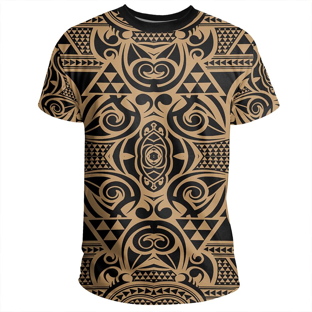 Polynesian Kakau Turtle Gold T Shirt - Polynesian Pride