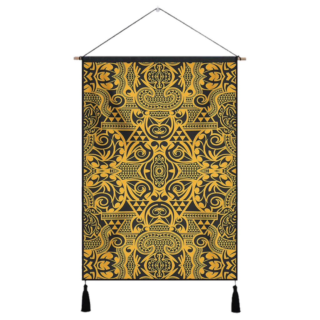 Polynesian Kakau Turtle Old Hanging Poster - AH Hanging Poster 43 x 65 cm Cotton And Linen - Polynesian Pride