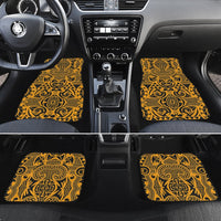 Polynesian Kakau Turtle Blue Hawaii Car Floor Mats Old Gold One Size - Polynesian Pride