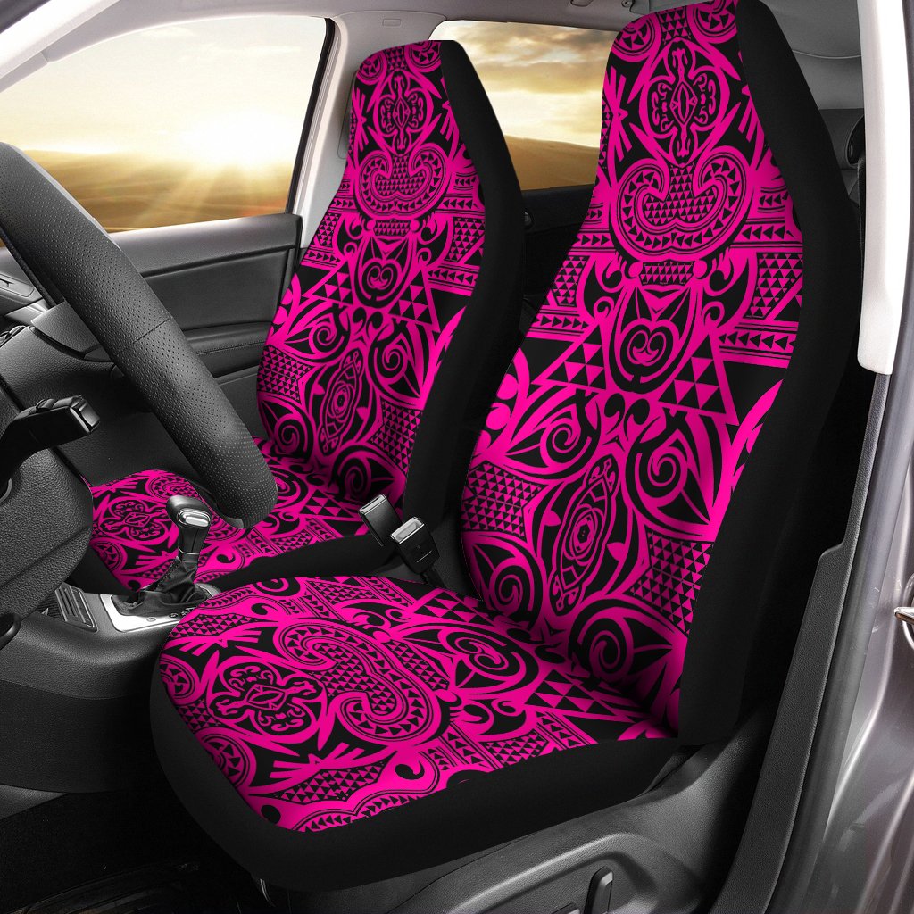 Polynesian Kakau Turtle Pink Car Seat Cover - Polynesian Pride