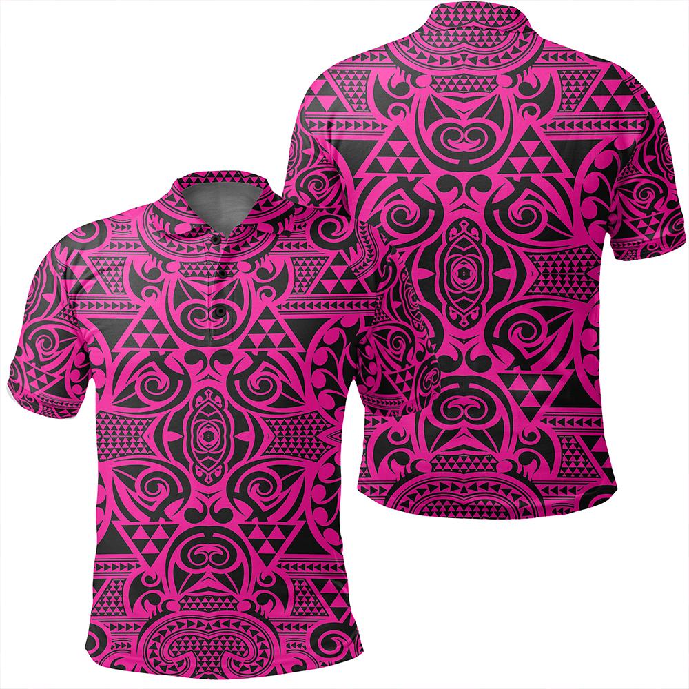 Unisex Polynesian Kakau Turtle Pink Polo Shirt Unisex Art - Polynesian Pride